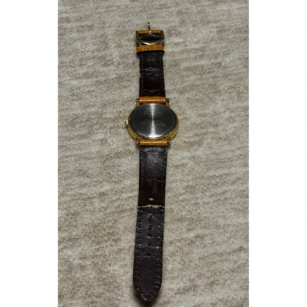 Vintage Tweety Bird Armitron Watch Warner Bros 1994 Leather Band Gold‎ Tone